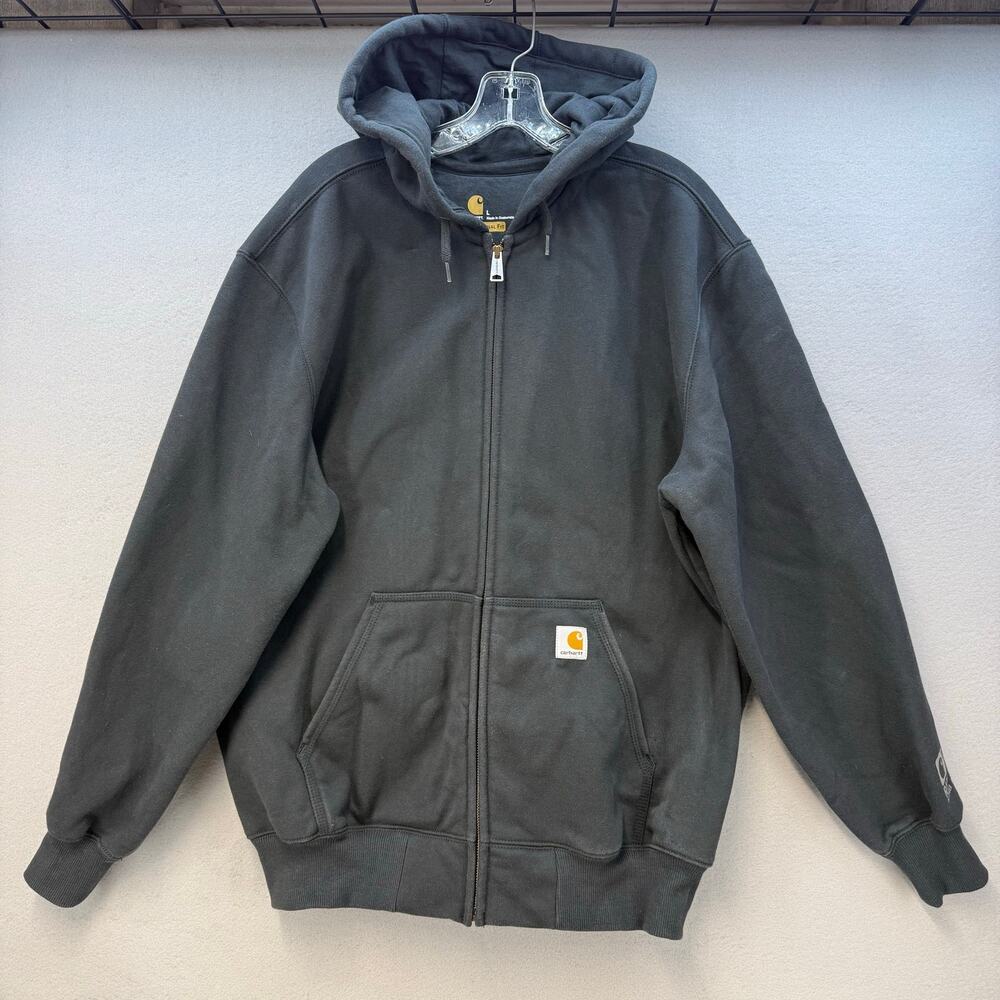 Carhartt RD Hoodie Men's L Rain Defender Black Original Fit Outdoor Work Gear